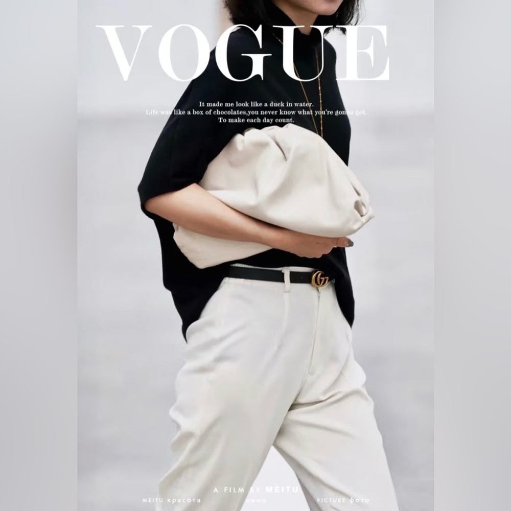 BV calf the pouch - oversize clutch (cloud)